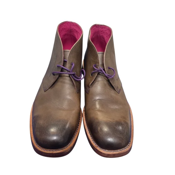 TED BAKER London Men's Brown Leather Lace Up Boots US Size 10